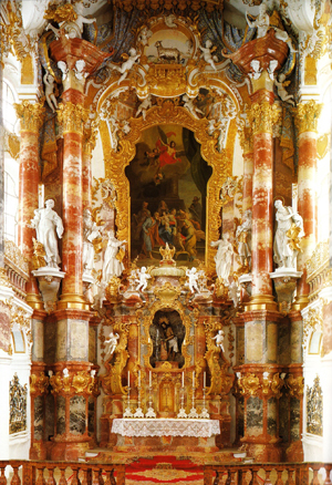 Barokke kerk: altaar