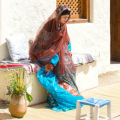 Arabisch dorp, vrouw, orientalis